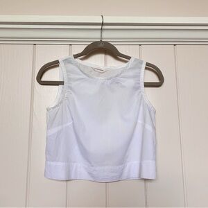 Elizabeth Suzann crop top 100% cotton poplin white size XS